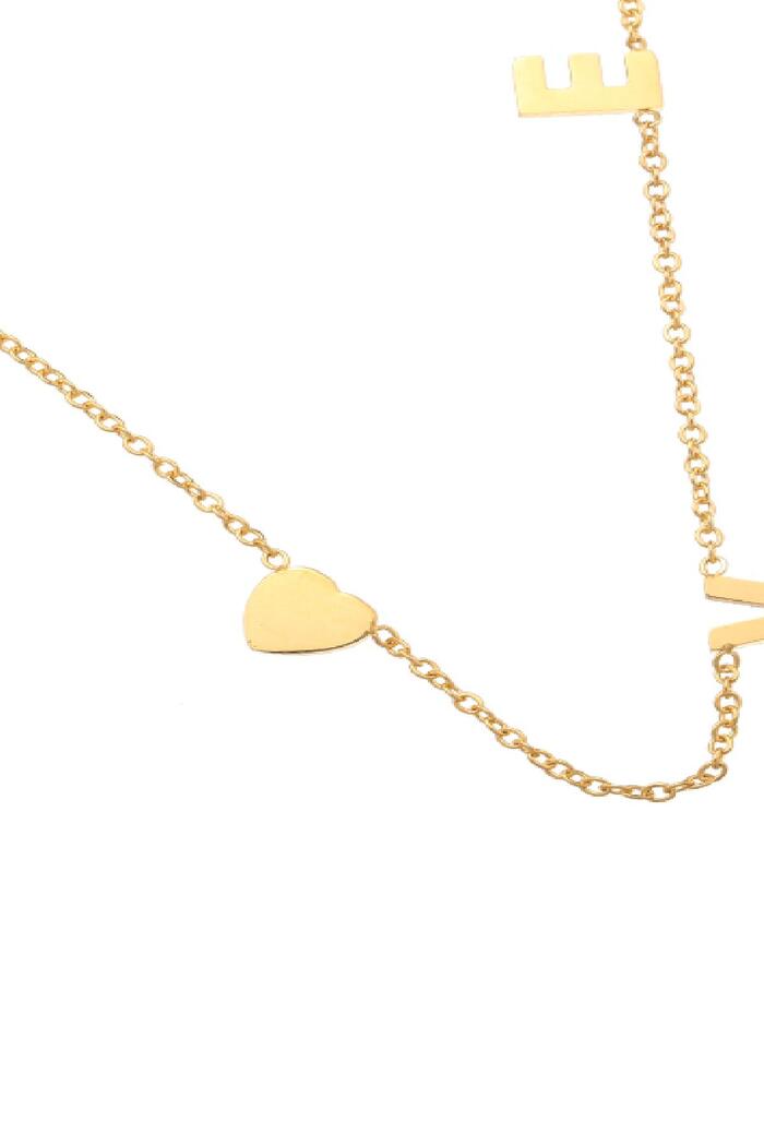 Collana Lettere d'amore Gold Stainless Steel Standard Immagine5